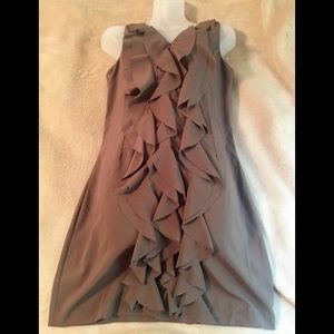 NWT Alythea Cool Brown Ruffled Sleeveless Dress